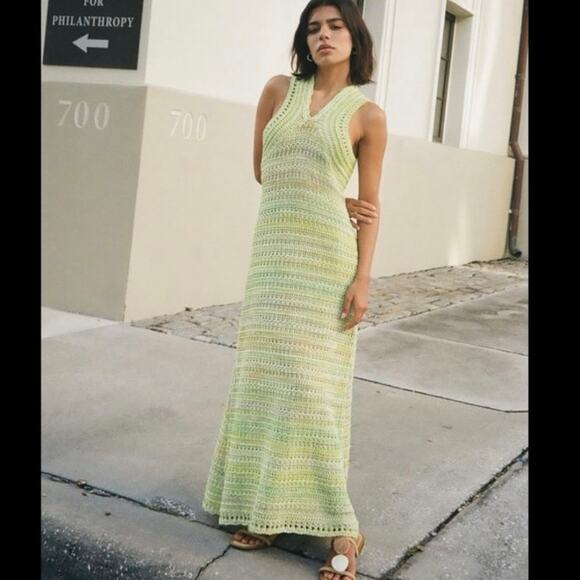 Zara Crochet Dress size small NWT Maxi rainbow Multicolored blogger favorite - Picture 1 of 16